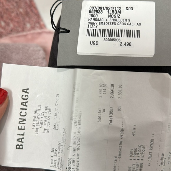 Balenciaga hourglass, black croc print and gold hardware - Picture 4 of 4